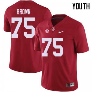 NCAA Youth Alabama Crimson Tide #75 Tommy Brown Stitched College 2018 Nike Authentic Red Football Jersey FN17K71DO